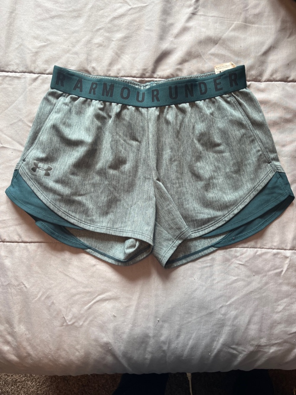 Under Armour Women's Teal Layered Athletic Shorts